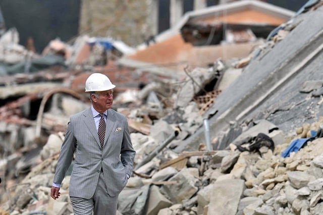 britain 039 s prince charles walks during his visit to the town of amatrice which was levelled after an earthquake last year in central italy april 2 2017 photo reuters britain 039 s prince charles walks during his visit to the town of amatrice which was levelled after an earthquake last year in central italy april 2 2017 photo reuters