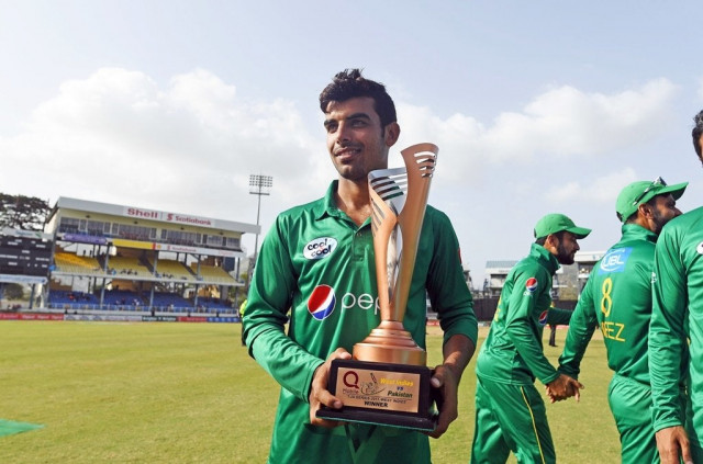 shadab claimed the man of the series award in his debut series for pakistan photo afp shadab claimed the man of the series award in his debut series for pakistan photo afp