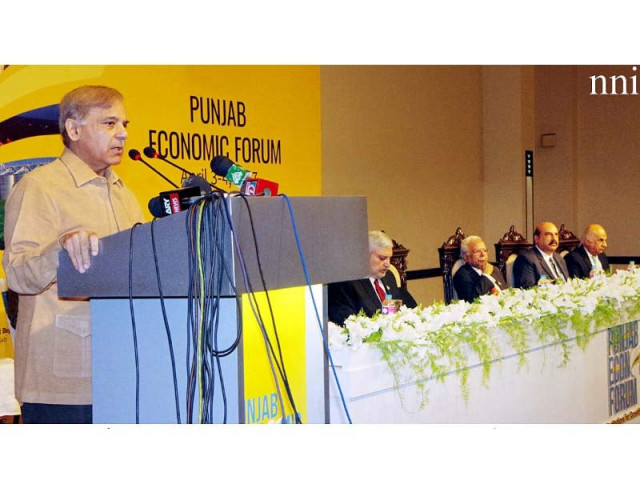 shehbaz sharif speaks at the inaugural session of the punjab economic forum at a hotel in lahore photo nni shehbaz sharif speaks at the inaugural session of the punjab economic forum at a hotel in lahore photo nni