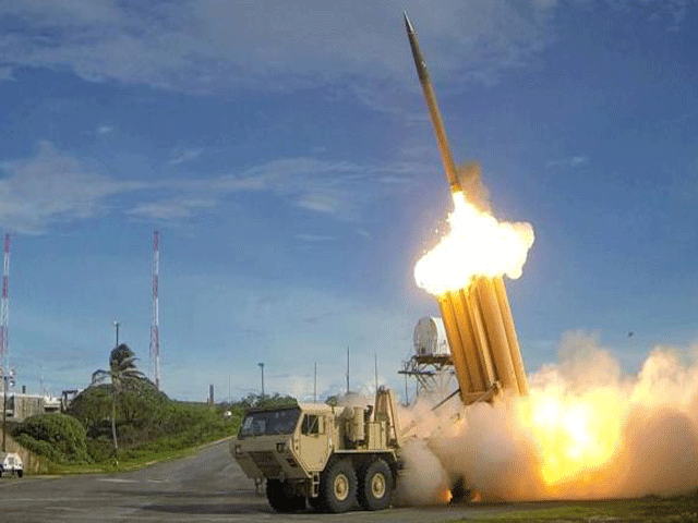 a terminal high altitude area defence thaad interceptor is launched during a successful intercept test in this undated handout photo provided by the us department of defence missile defence agency photo reuters