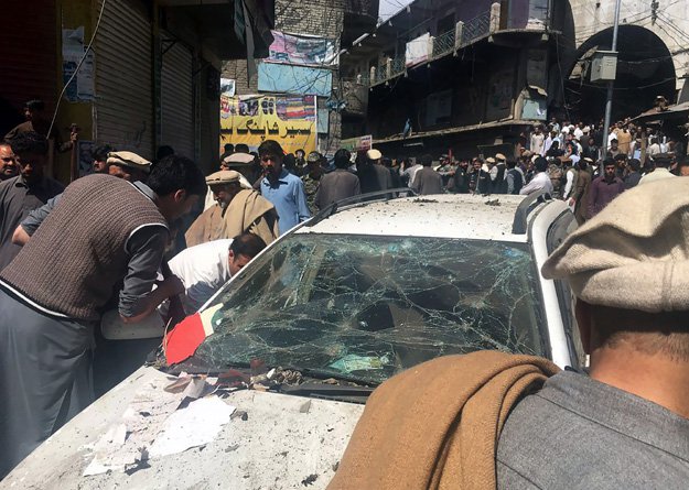 a car bomb tore through a market in parachinar officials said in an attack claimed by the taliban photo afp