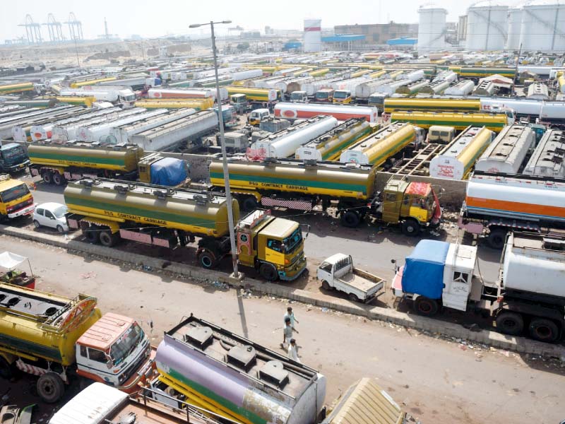 oil tankers parked at a terminal at a port in karachi photo afp