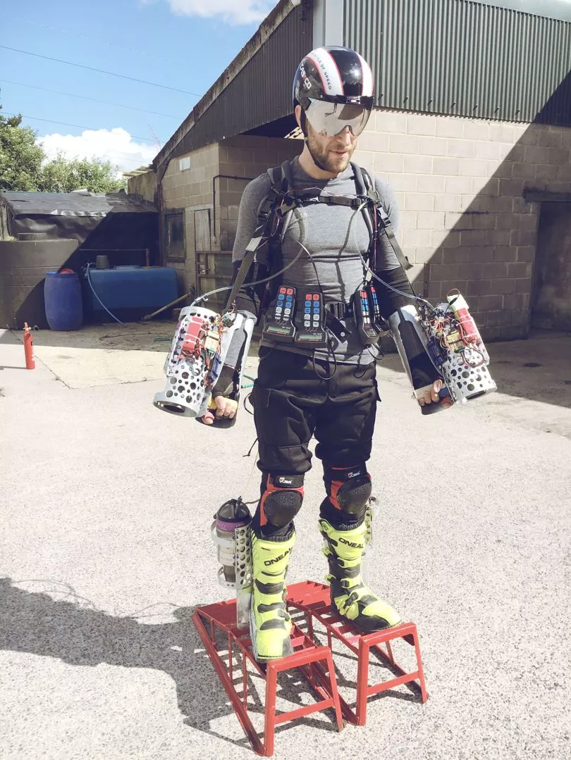 richard browning built a exoskeleton that helps him fly photo courtesy wired uk richard browning built a exoskeleton that helps him fly photo courtesy wired uk