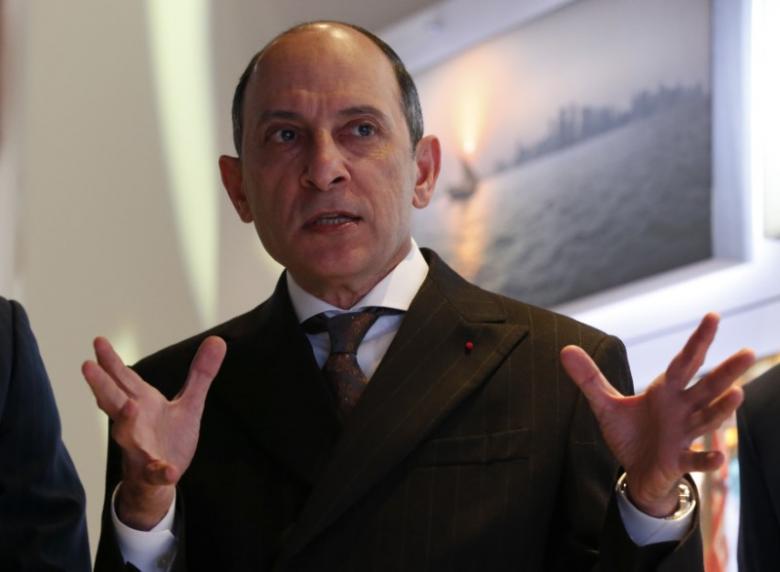 qatar airways chief executive akbar al baker gestures as he tours the exhibition stand of the company at the international tourism trade fair itb in berlin germany march 9 2016 photo reuters