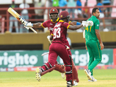 record setting west indies beat pakistan in 1st odi