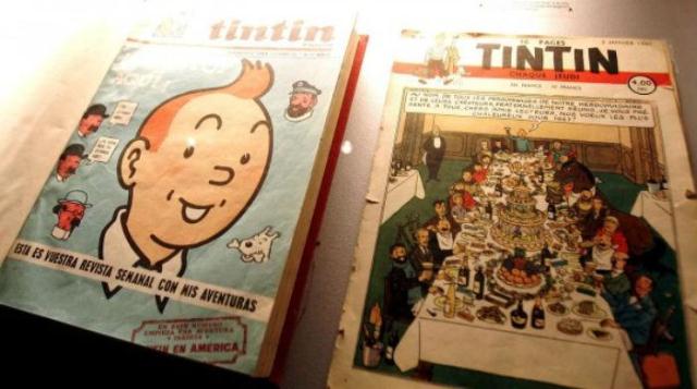 the covers of two of the first editions of the comic 039 tintin 039 photo courtesy epa acero