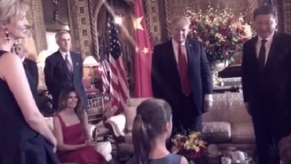 donald trump 039 s grandchildren children perform for xi jinping in madarin screengrab