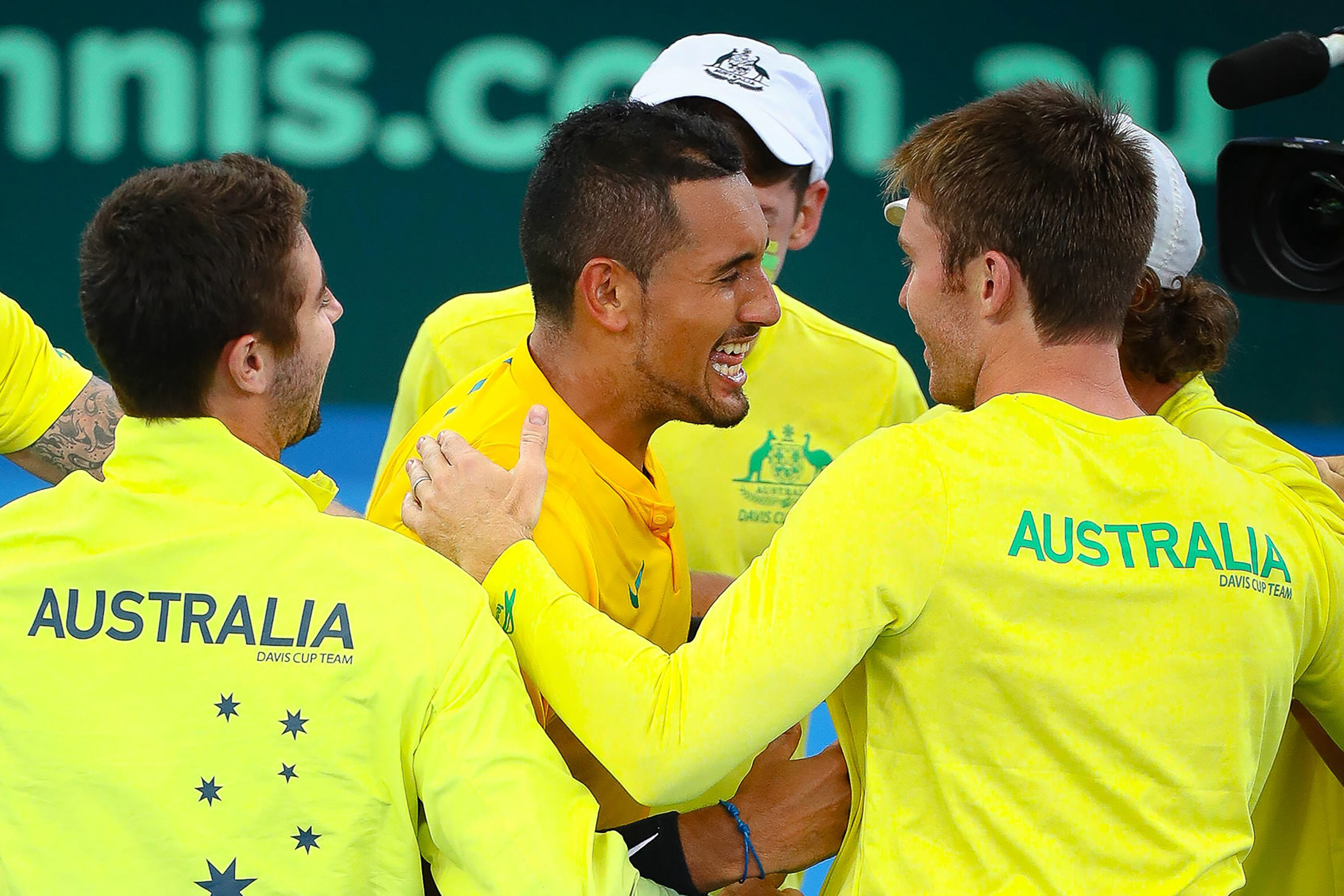 because i 039 m happy the controversial kyrgios whose on court behaviour has led to a host of criticism from fellow players commentators and fans was the model of decorum and dedication in his two matches against the us photo afp