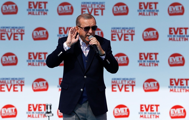 erdogan warns turkey eu bid on table after referendum