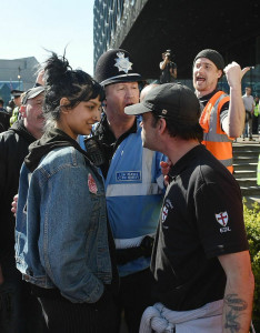 muslim woman from viral edl protest photo says she wasn t intimidated in the slightest