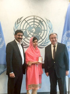 malala receives highest un honour to promote girls education