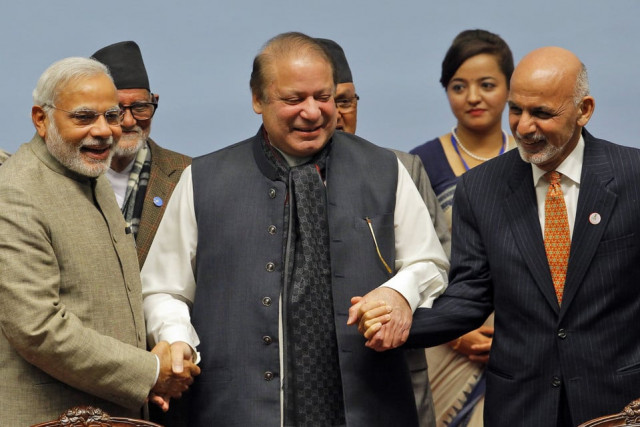a file photo of prime minister nawaz sharif indian prime minister narendra modi and afghanistan president ashraf ghani during 18th saarc meeting in nepal photo reuters a file photo of prime minister nawaz sharif indian prime minister narendra modi and afghanistan president ashraf ghani during 18th saarc meeting in nepal photo reuters