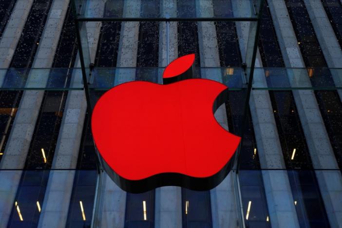 an apple logo hangs above the entrance to the apple store on 5th avenue in the manhattan borough of new york city photo reuters