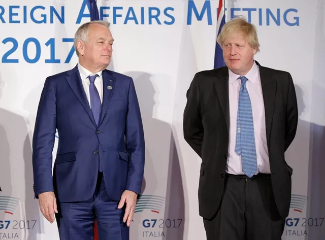 britain 039 s foreign secretary boris johnson r and france 039 s foreign minister jean marc ayrault pose for a family photo during a g7 for foreign ministers in lucca italy april 11 2017 photo reuters britain 039 s foreign secretary boris johnson r and france 039 s foreign minister jean marc ayrault pose for a family photo during a g7 for foreign ministers in lucca italy april 11 2017 photo reuters