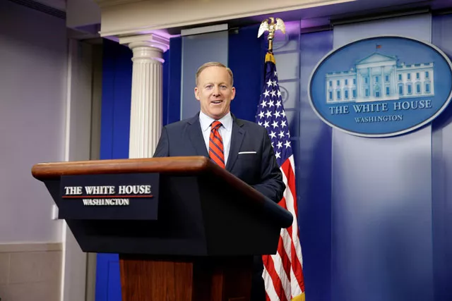 white house press secretary sean spicer arrives for a press briefing at the white house in washington us april 11 2017 photo reuters white house press secretary sean spicer arrives for a press briefing at the white house in washington us april 11 2017 photo reuters