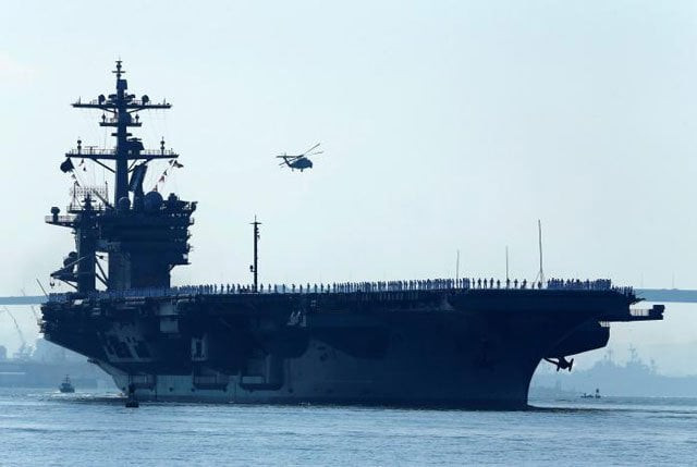 sailors man the rails of the uss carl vinson a nimitz class aircraft carrier as it departs its home port in san diego california august 22 2014 photo reuters file sailors man the rails of the uss carl vinson a nimitz class aircraft carrier as it departs its home port in san diego california august 22 2014 photo reuters file