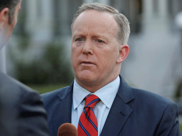 white house press secretary sean spicer apologises during an interview for saying adolf hitler did not use chemical weapons at the white house in washington us april 11 2017 photo reuters