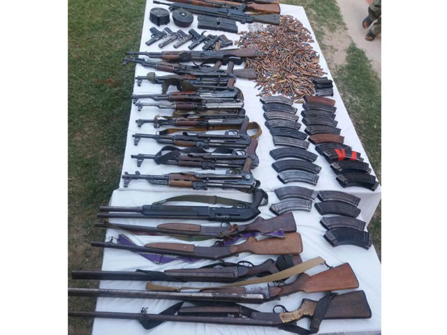 weapons recovered by fc balochistan on wednesday photo ispr