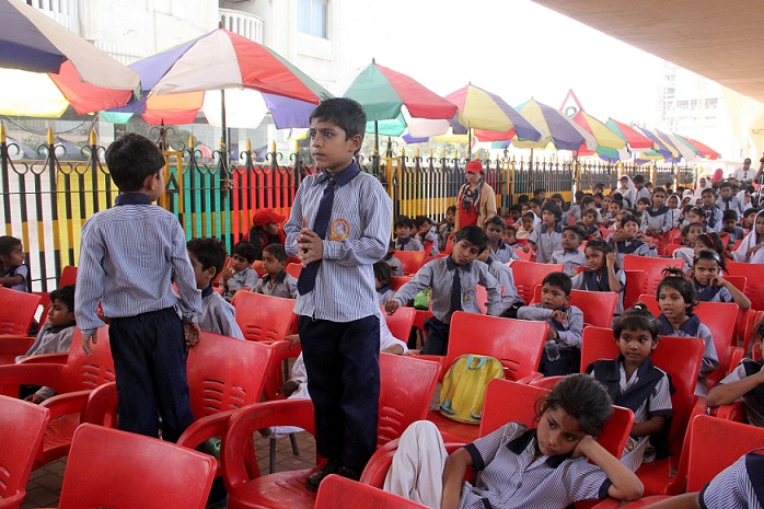 the students cheered for their class fellows who performed in groups for the audience photo ayesha mir express