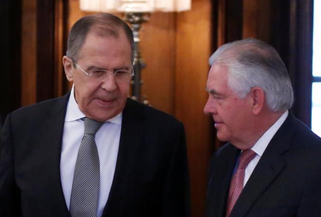 russian foreign minister sergei lavrov and us secretary of state rex tillerson enter a hall during their meeting in moscow april 12 2017 photo reuters