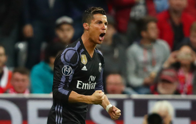 real madrid 039 s cristiano ronaldo celebrates scoring their first goal against bayern munich on april 12 2017 photo reuters real madrid 039 s cristiano ronaldo celebrates scoring their first goal against bayern munich on april 12 2017 photo reuters
