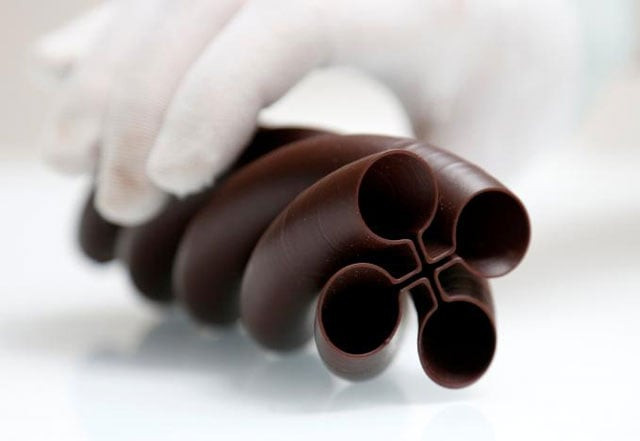 gaetan richard founder of the miam factory 3d printing chocolate company displays a three dimensional shape object after being printed at belgian chocolate company miam factory in gembloux belgium april 10 2017 photo reuters gaetan richard founder of the miam factory 3d printing chocolate company displays a three dimensional shape object after being printed at belgian chocolate company miam factory in gembloux belgium april 10 2017 photo reuters
