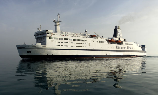 the swedish built sunny carried more than 200 passengers on the 127 kilometre 79 mile voyage from kish iran 039 s other main resort island the nine storey ship is 176 metres long by 23 metres wide and is planned to carry up to 1 600 passengers and 200 vehicles between the two islands on four  to seven day cruises photo afp