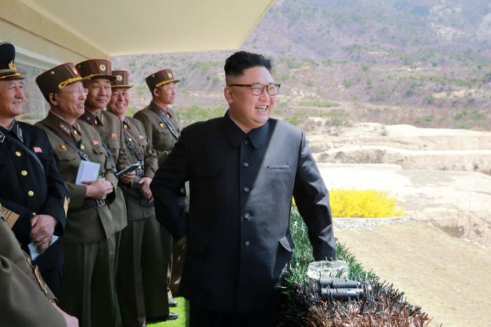 north korean leader kim jong un observes a target striking contest by the korean people 039 s army kpa in this undated photo released by north korea 039 s korean central news agency kcna april 13 2017 photo reuters