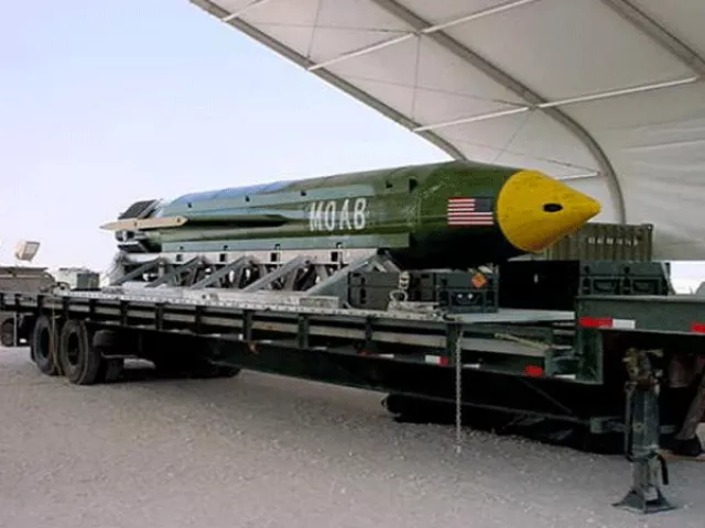 the gbu 43 b massive ordnance air blast moab bomb is pictured in this undated handout photo photo reuters the gbu 43 b massive ordnance air blast moab bomb is pictured in this undated handout photo photo reuters