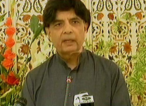 interior minister chaudhry nisar addressing a news conference in islamabad on april 15 2017 express news screen grab