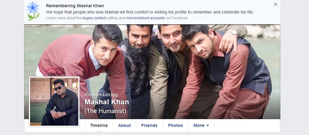 facebook memorialises mashal khan s account