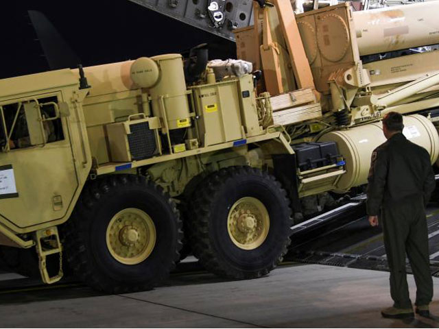 a terminal high altitude area defence thaad interceptor arrives at osan air base in pyeongtaek south korea in this handout picture provided by the united states forces korea usfk and released by yonhap on march 7 2017 photo reuters