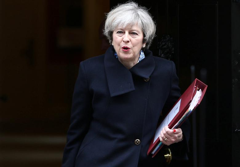 britain 039 s prime minister theresa may leaves downing street in london britain march 1 2017 photo reuters