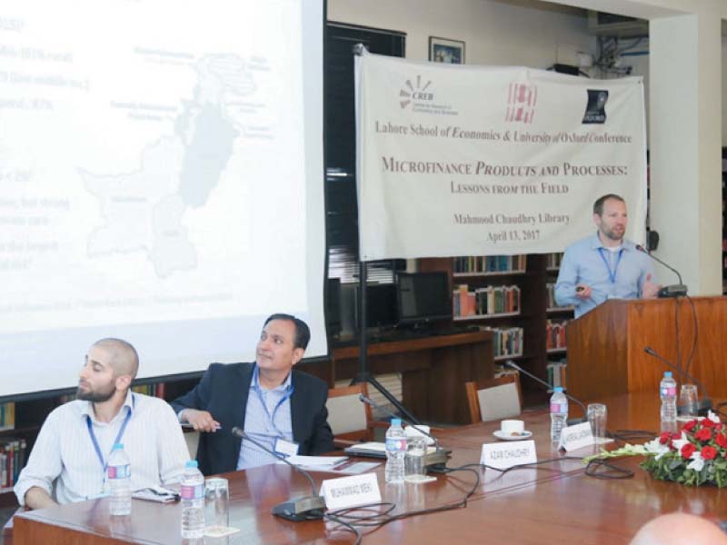 oxford university s muhammad meki lahore school of economics dr azam chaudhry and paris school of economics andreas landmann at the international conference photo lse