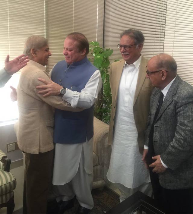 pml n leaders celebrate sc verdict photo twitter