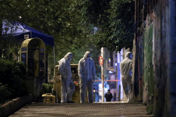 forensics experts work at the scene after a bomb blast in central athens greece april 19 2017 photo reuters