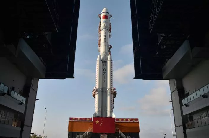long march 7 rocket and tianzhou 1 cargo spacecraft are seen as they are transferred to a launching spot in wenchang hainan province china april 17 2017 photo reuters long march 7 rocket and tianzhou 1 cargo spacecraft are seen as they are transferred to a launching spot in wenchang hainan province china april 17 2017 photo reuters