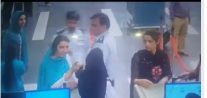 airport officials stop female passengers involved in fia scuffle from flying off load in peshawar airport officials stop female passengers involved in fia scuffle from flying off load in peshawar