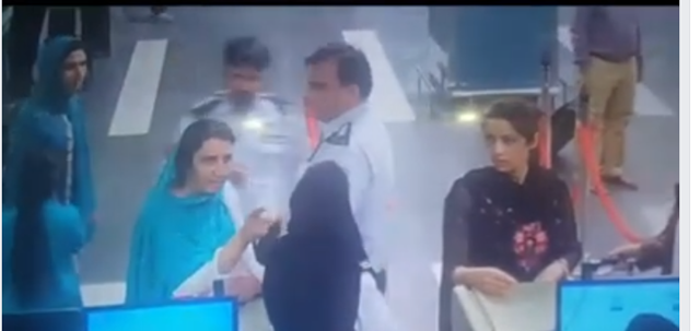 passengers misbehaving with fia officials in a screengrab from cctv footage photo screengrab