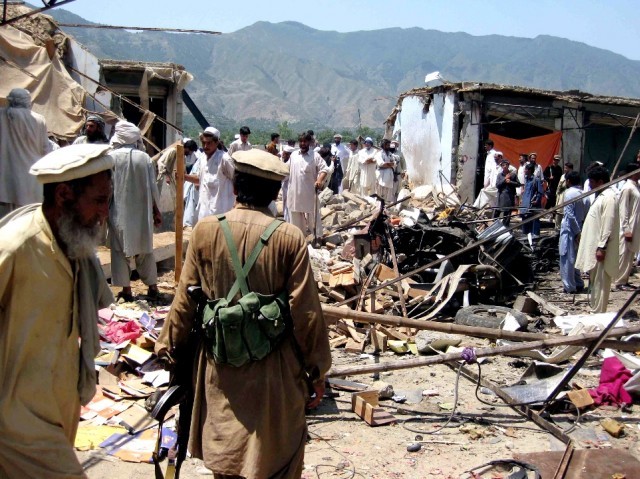 a file photo of a blast in bajaur agency phoyo afp