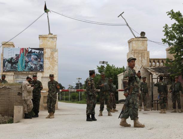 afghan national army ana troops keep watch near the site of an attack on an army headquarters in mazar i sharif northern afghanistan april 21 2017 photo reuters