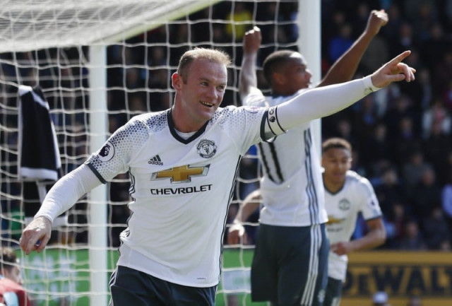 manchester united 039 s wayne rooney celebrates scoring their second goal against burnley on april 23 2017 photo reuters manchester united 039 s wayne rooney celebrates scoring their second goal against burnley on april 23 2017 photo reuters