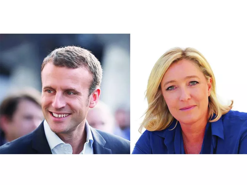emmanuel macron marine le pen photo file emmanuel macron marine le pen photo file