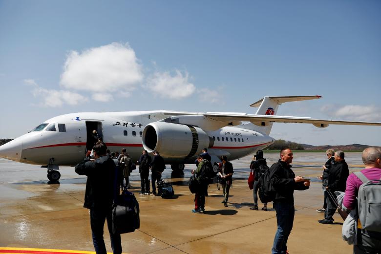 passengers board an air koryo antonov an 148 100b aircraft at the airport in pyongyang north korea april 18 2017 photo reuters