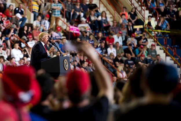 us president donald trump addresses a 039 make america great again 039 rally in harrisburg pa april 29 2017 marking his 100th day in office photo afp