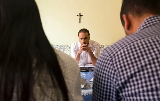 mustapha a christian convert who did not wish to give his full name leads prayers at a house in ait melloul near agadir on april 22 2017 photo afp mustapha a christian convert who did not wish to give his full name leads prayers at a house in ait melloul near agadir on april 22 2017 photo afp