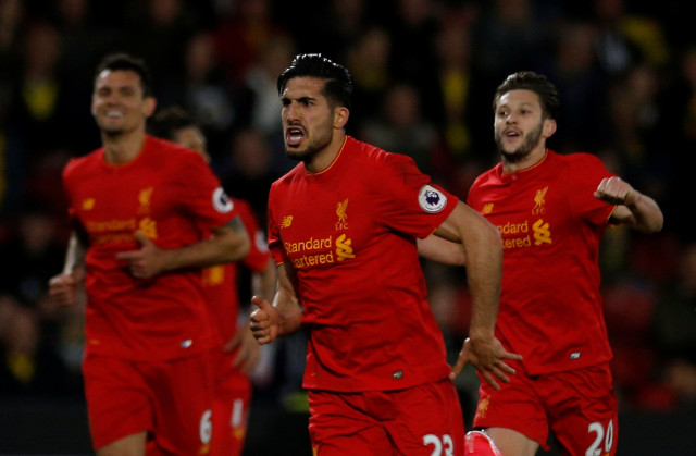liverpool 039 s emre can celebrates scoring their first goal against watford on may 1 2017 photo reuters liverpool 039 s emre can celebrates scoring their first goal against watford on may 1 2017 photo reuters
