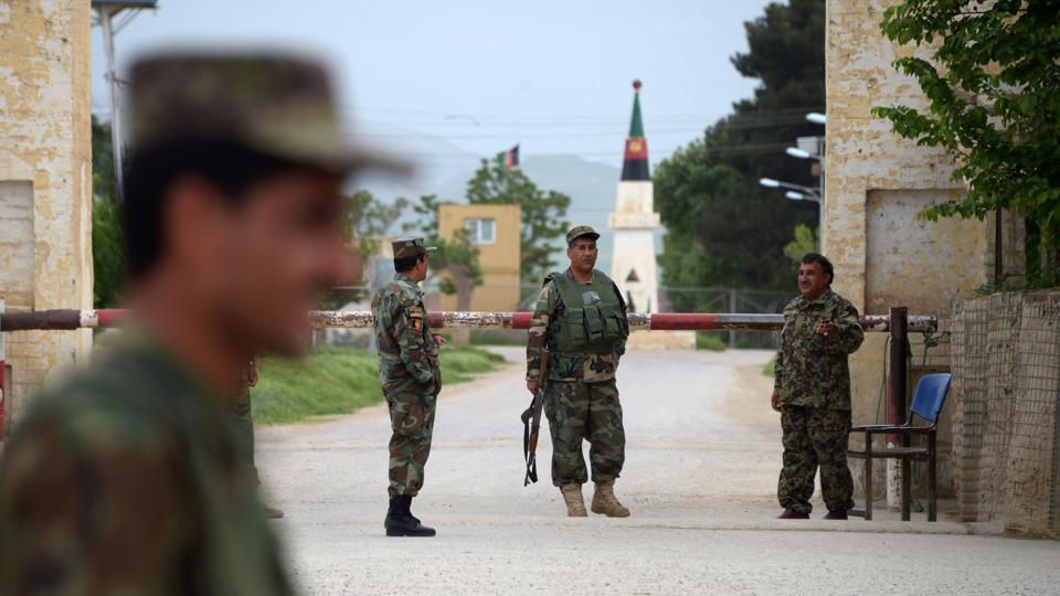 army personnel standing out the military base in afghanistan photo afp