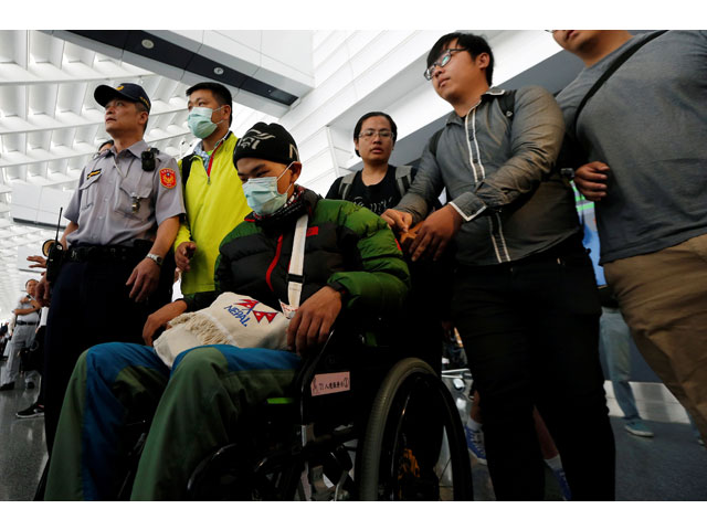 taiwanese hiker liang sheng yueh who was rescued 47 days after disappearing in the foothills of the himalayas arrives at taoyuan international airport taiwan may 2 2017 photo reuters