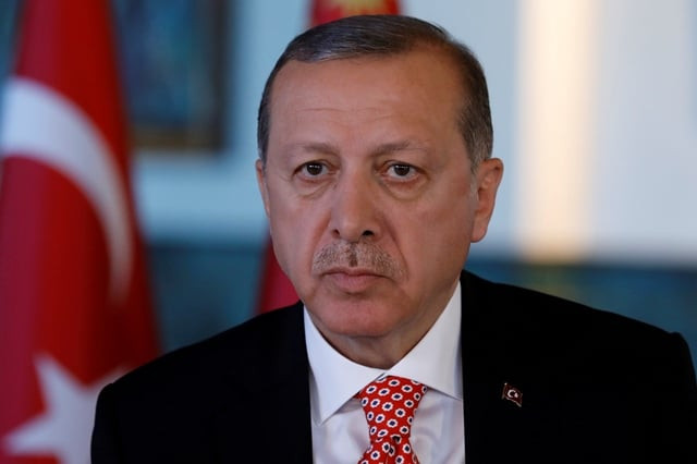 turkish president tayyip erdogan attends an interview with reuters at the presidential palace in ankara turkey april 25 2017 photo reuters